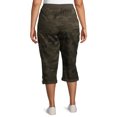 thumbnail image 3 of Terra & Sky Women's Plus Size Cargo Capri with Taping, 3 of 7