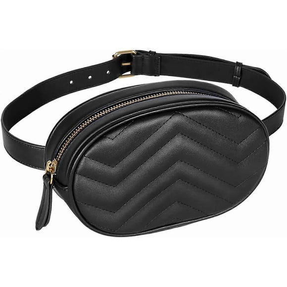women waist bags waterproof pu leather belt bag fanny pack crossbody bumbag for party, travel, hikin