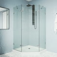 thumbnail image 2 of VIGO Gemini 47 in. L x 47 in. W x 77 in. H Frameless Hinged Neo-angle Shower Enclosure Kit in Chrome with 3/8 in. Clear Glass, 2 of 12