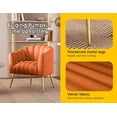 thumbnail image 6 of SEYNAR Oversized Glam Velvet Pumpkin Barrel Accent Chair,Modern Upholstered Cream Side Sofa Armchair for Living Room,Vanity(Orange), 6 of 13
