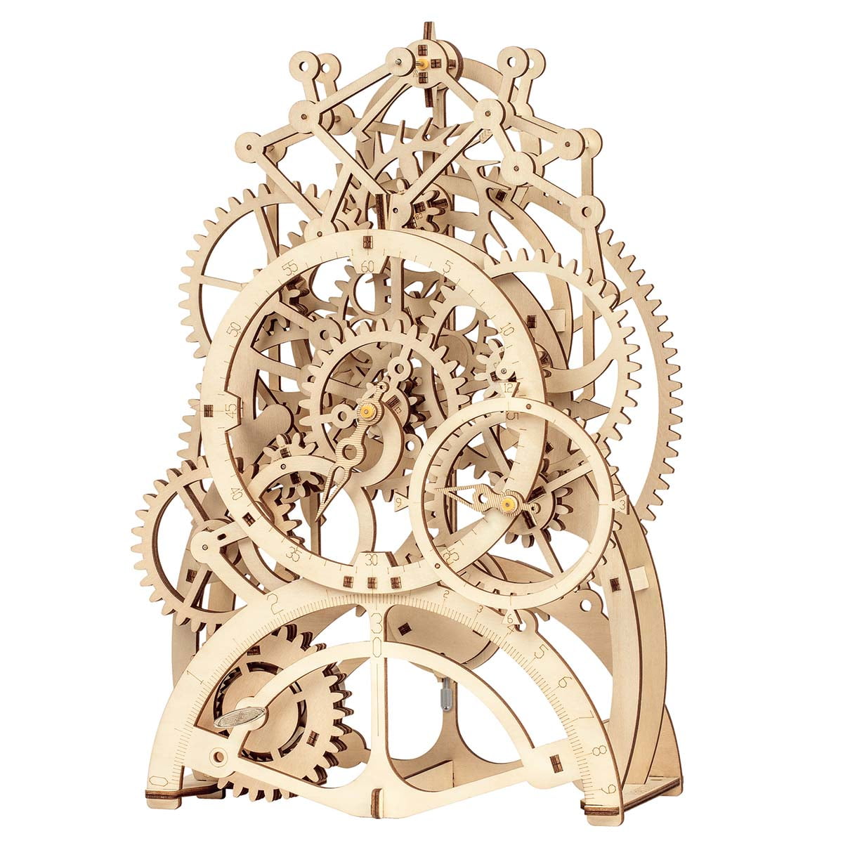 Robotime DIY Wooden Pendulum Clock Model Kits Vintage Table Decoration for Home 