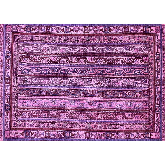 Ahgly Company Indoor Rectangle Abstract Purple Modern Area Rugs, 3' x 5'