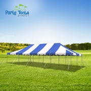 Party Tents Direct Weekender Pole Tent Party Canopy with Sidewalls, 20x40 Blue and White