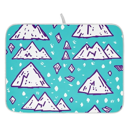 

Snow Mountain Pattern Dish Drying Mat for Kitchen Quick Drying Absorbent Soft Durable 16 x 18