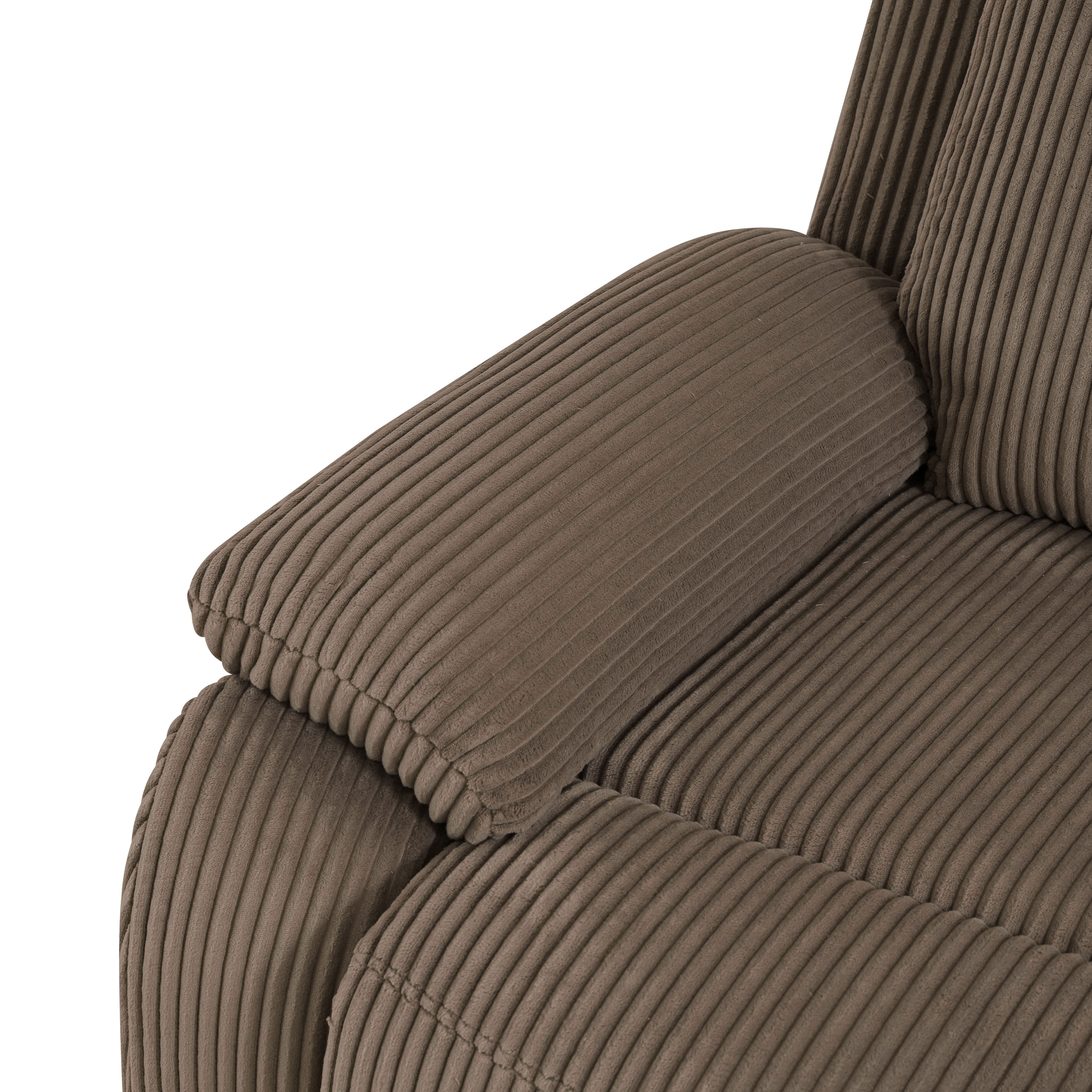 MAYEERTY Oversized Recliner Sectional Sofa, L-Shape Corner Couch with Cup Holders & Storage for Living Room, Home Theater, Brown