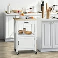 thumbnail image 6 of HomGarden 20" Kitchen Island Cart on Wheels  W/Drawer & Cabinet & Towel Rack White, 6 of 10