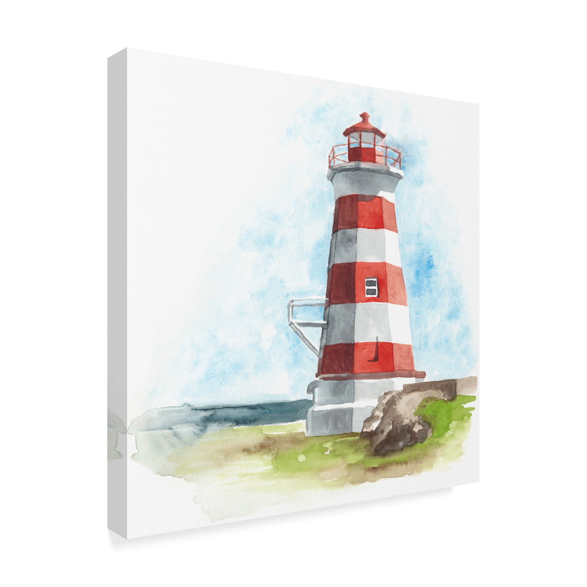 Trademark Fine Art 'Watercolor Lighthouse I' Canvas Art by Naomi McCavitt