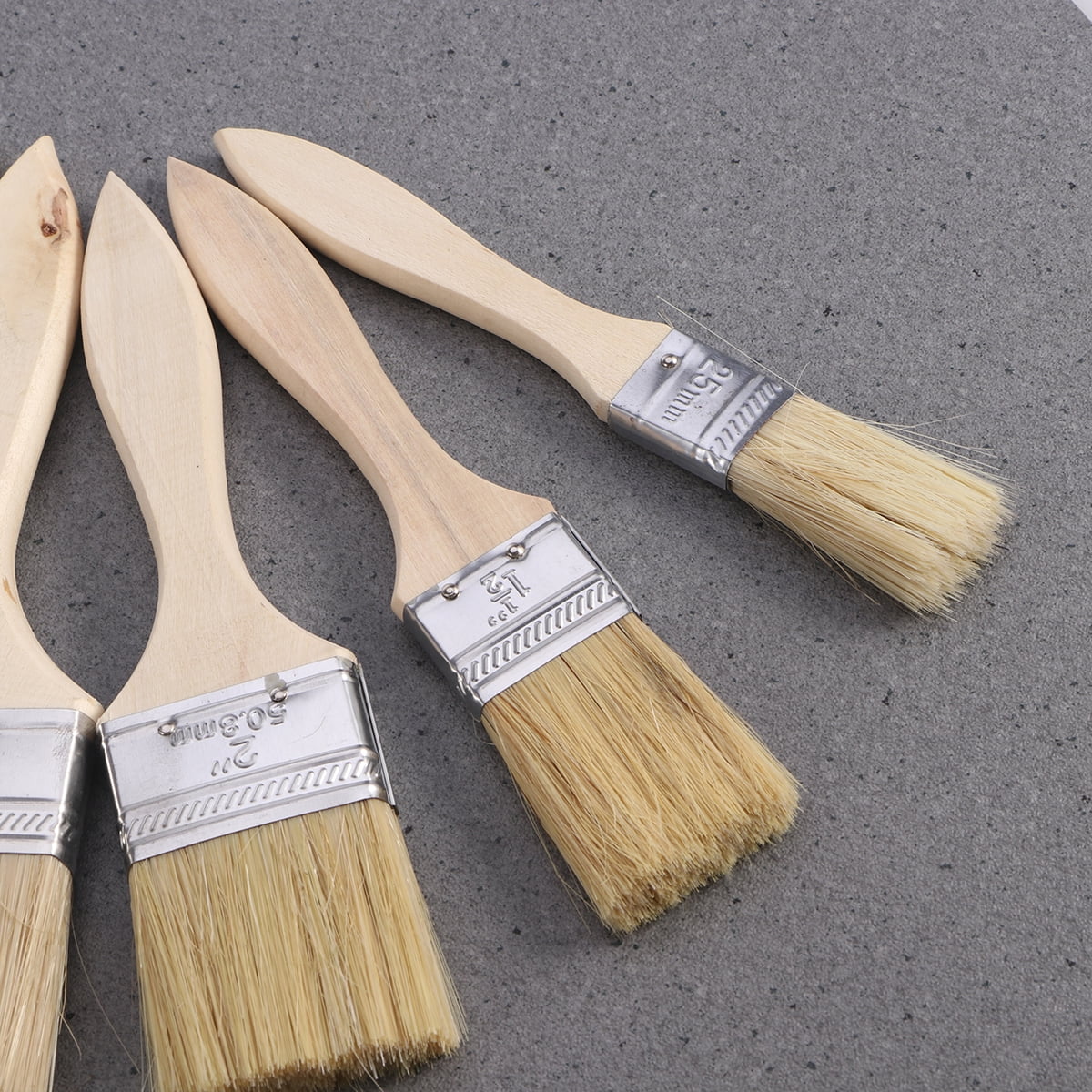 1 Set 15pcs Paint Brushes with Wooden Handle Bristle Brushes for Wall and  Furniture Paint (The Original Wood Color) 