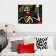 thumbnail image 5 of Orinice Skeleton Mexican Hat Beer Fine Art Aesthetic Poster & Print Wall Painting for Classroom Kitchen Office Farmhouse Bathroom Room Decor Pictures Wall Art Painting Art Modern Canvas Prints, 5 of 6