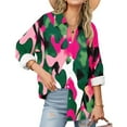 thumbnail image 5 of Jinhomg Button Down Shirts for Women Dressy Casual Floral Printed V-Neck Blouse Lightweight Comfy Long Sleeve Business Work Tops Sales Today Multicolor L, 5 of 6