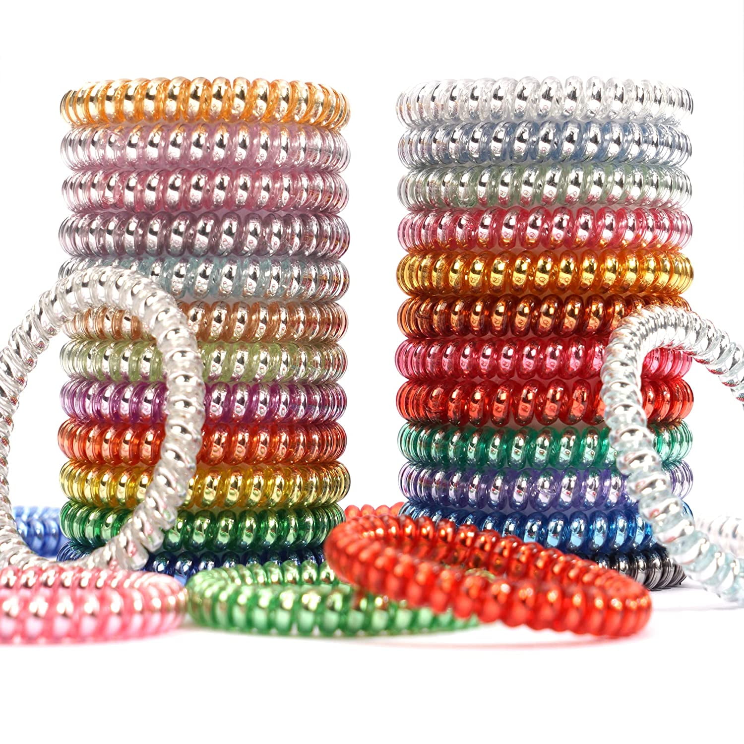 Hair Ties, 24 PCS Spiral Hair Ties,Small Hair Ties for Thin Hair,Slim