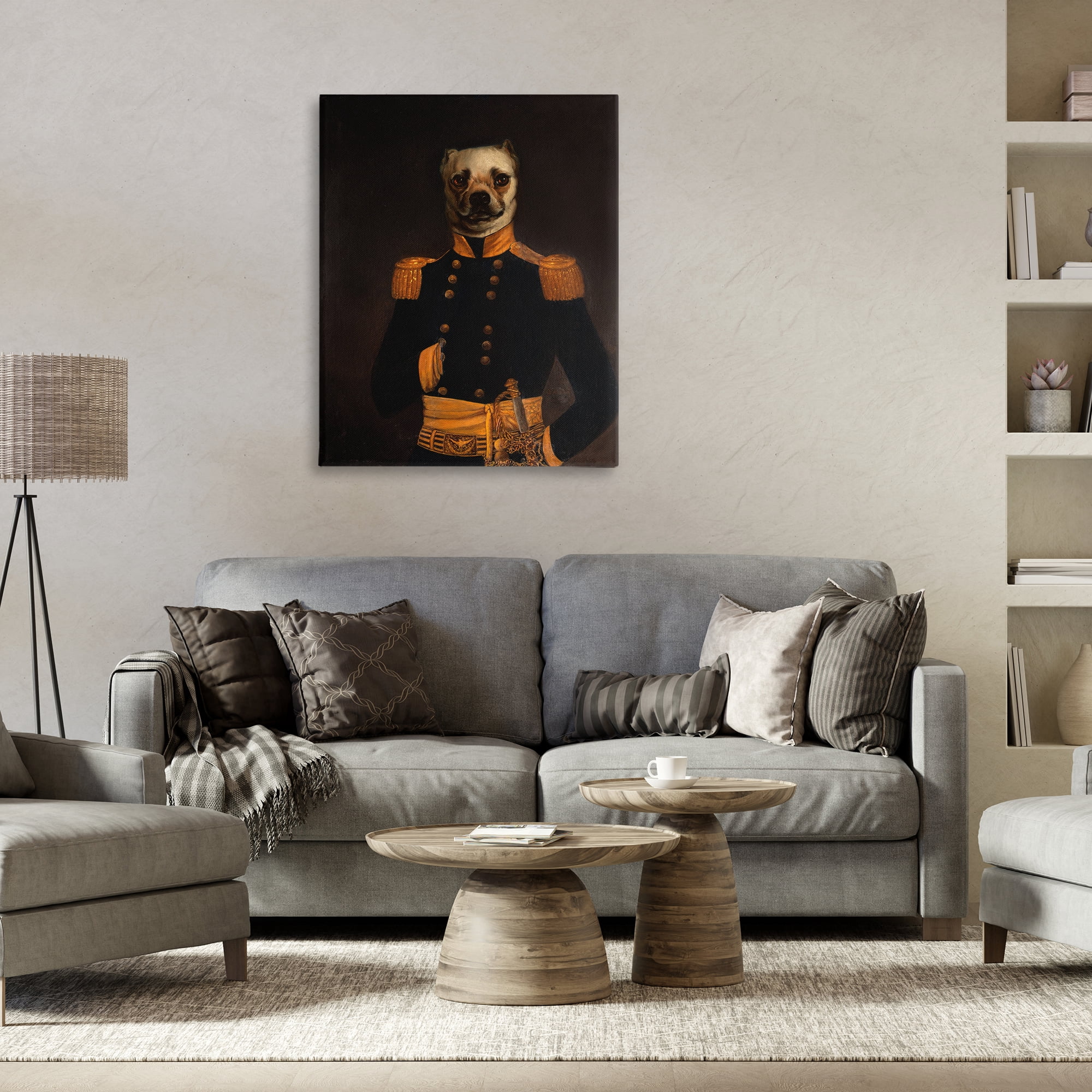 Stupell Industries Colonial Military Dog Animals & Insects Painting Gallery Wrapped Canvas Art Print Wall Art, 30 x 40