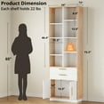thumbnail image 2 of ModernMate 73" Tall Wooden Bookcase with 2 Drawers, Modern Bookshelf with Doors, 8 Open Storage Cubes, Storage Organizer Freestanding Rack for Living Room Home Office Study Room, 2 of 7