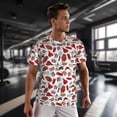 thumbnail image 3 of Wukai Red Food Print Men's Short-Sleeved Mesh T-Shirt,Quick-Dry Short Sleeve Workout T-Shirt-, 3 of 8