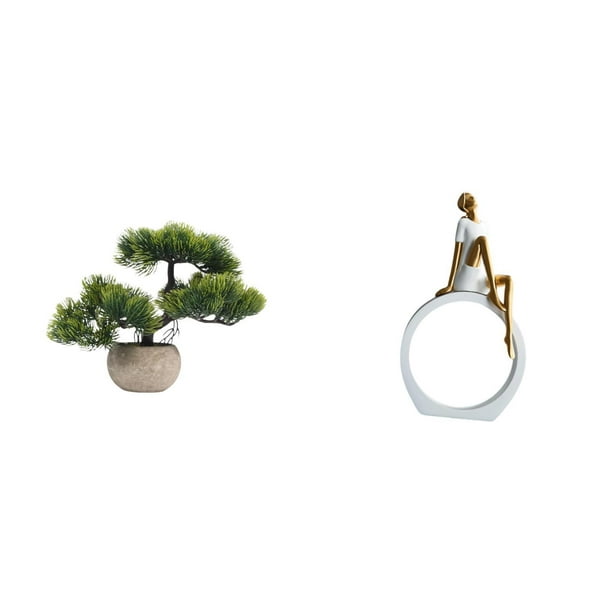 Árbol bonsái artificial,Bonsái artificial para decoración de escritorio o interior,Bonsái artificial,planta falsa en maceta.,Estatua de niña,Estatuas de niñas y mujeres,figuras