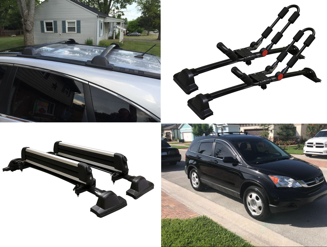 BrightLines Roof Rack Crossbars Roof Bars Replacement for Honda CR-V 2007 - 2011 for Kayak Luggage Ski Bike Carrier, Black Aluminum Top Cargo Rack