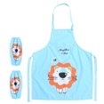 thumbnail image 3 of Cartoon Aprons Children Apron Toddler Kids Baby Eating Cover Blue Lion Pattern Apron, 3 of 8