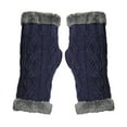 thumbnail image 2 of 50% off Clearance Women Winter Wrist Arm Warmer Solid Knitted Short Fingerless Gloves Mitten, 2 of 6
