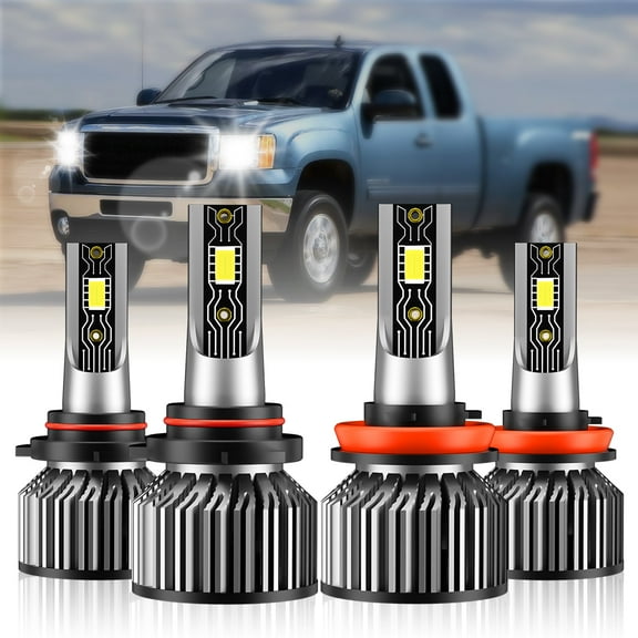 4x High Low Beam For Chevy Spark 2021 2022 9005 H11 LED Headlight Bulbs Kit 600% Brighter 6000K White LED 9005/HB3 H8/H9/H11 Bulbs