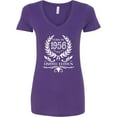 thumbnail image 3 of Inktastic Born in 1956 Limited Edition Women's V-Neck T-Shirt, 3 of 5
