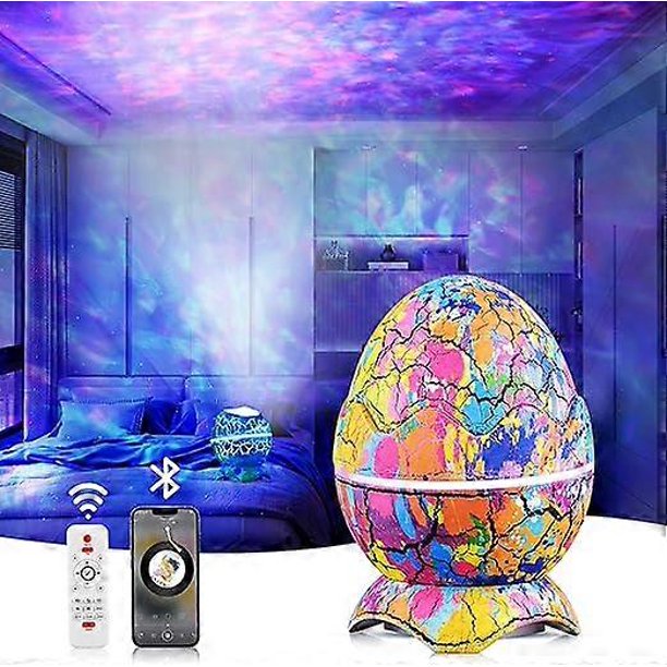 LED Dinosaur Egg Starry Sky Light Galaxy Projection Light Bluetooth Music Crack Nebula Atmosphere Decoration Children's Gift Light
