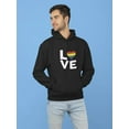 thumbnail image 2 of Smartprints Mens Graphic Hoodie Black - Love For Everyone Also For Us Cotton Blend Classic Fit, 2 of 4