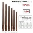 2Pcs 150 Conical Degree Manual Pin Taper Shank Hand Reamer 3/4/5/6/8