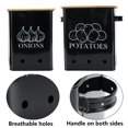 thumbnail image 2 of Juego de 2 latas de cocina para guardar verduras para patatas, cebolla, con tapa de madera y ajo, larga vida útil, color negro, 2 of 7