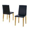 thumbnail image 6 of Hassch Set of 2 Dining Chairs, Contemporary PU Leather Upholstered Side Chairs with Golden Metal Legs, Perfect for Kitchen, Dining, Home Office (Black), 6 of 8