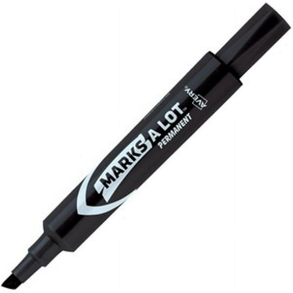 Avery Marks-A-Lot Permanent Marker Desk-Style - Chisel Tip - Black