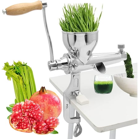 

GUVSOETS Moongiantgo Manual Wheatgrass Juicer Extractor Stainless Steel Manual Juicer for Juicing Wheat Grass Celery Kale Spinach Parsley Pomegranate Apple Grapes Fruit Vegetable (Classic Style)
