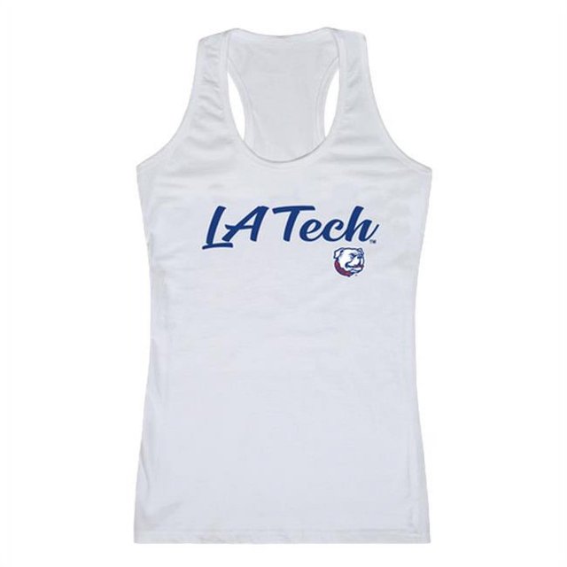 W Republic 557-419-WHT-02 Louisiana Tech University Script Tank Top for Women, White - Medium