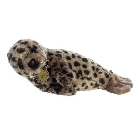 Aurora - Medium Brown Miyoni - 12" Harbor Seal - Realistic Stuffed Animal