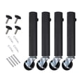thumbnail image 2 of GLFILL 4x Spring Loaded Wooden Tubular Gate Caster Supporting Wheel Mouting Plate Heavy Duty Table Leg Caster Extender Patio Garden 27cm, 2 of 9