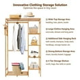 thumbnail image 4 of Ufine Bamboo Garment Rack 6 Tier Storage Shelves Clothes Hanging Rack with Side Hooks, Heavy Duty Clothing Rack Portable Wardrobe Closet Organizer, 4 of 5
