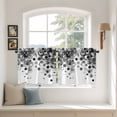 thumbnail image 2 of Black Gradient Tier Curtains 24 Inch Length, Abstract Polka Dots Vintage Modern Cafe Short Curtains for Bathroom Over Sink, Small Kitchen Curtain Light Filtering Tiered Drapes 2 Panels 27.5"Wx24"L, 2 of 8