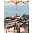 thumbnail image 2 of Outdoor Tablecloth with Umbrella Hole and Zipper, Red Kitchen Chef Square Table Cloth 60x60 Inch Waterproof Tablecloth, Black Plaid Gourmet Food Vintage Picnic Table Cover for Patio Camping, 2 of 7
