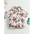 thumbnail image 2 of Bagilaanoe Toddler Baby Boys Short Sleeve Shirts Button Up T-shirt 3M 6M 12M1 8M 24M 3T Kids Cow Print Lapel Casual Tops, 2 of 9