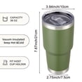 thumbnail image 2 of 30oz Tumbler Stainless Steel Vacuum Insulated Water Coffee Tumbler Cup Double Wall Powder Coated Spill-Proof Travel Mug Thermal Cup for Home Outdoor Green, 2 of 6