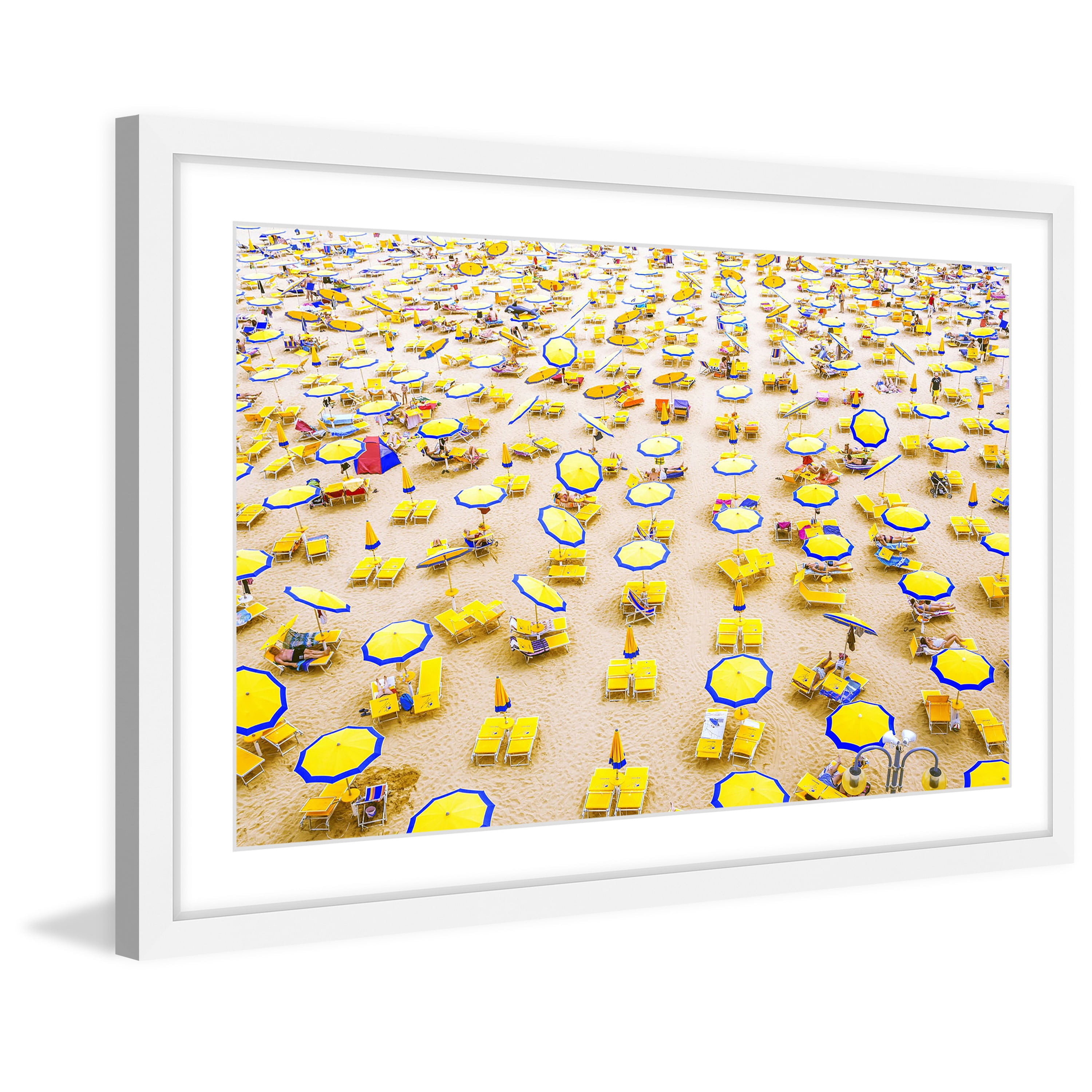 Marmont Hill "Yellow Umbrellas" Framed Painting Print