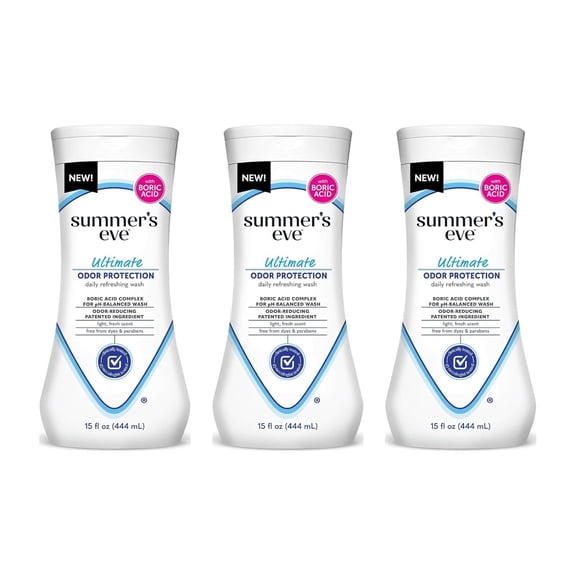 Summer's Eve Ultimate Odor Protection, Feminine Wash, 15 fl oz, 1 CT (3-Pack)