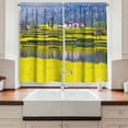 thumbnail image 2 of Ambesonne Yellow Flower Kitchen Curtains, Spring Scenery, 55"x39", Hunter Green Yellow, 2 of 3