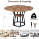 thumbnail image 2 of 47.2-pulgada round estilo rural kitchen dining mesa con almacenamiento estante para 4 - 6 people, natural wood y metal design, 2 of 7