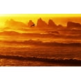 thumbnail image 2 of Welling, Dave 14x11 White Modern Wood Framed Museum Art Print Titled - Oregon, Bandon Sunset over waves and sea stacks, 2 of 4