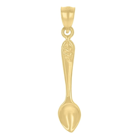 10k Yellow Gold Mens Spoon Household Charm Pendant