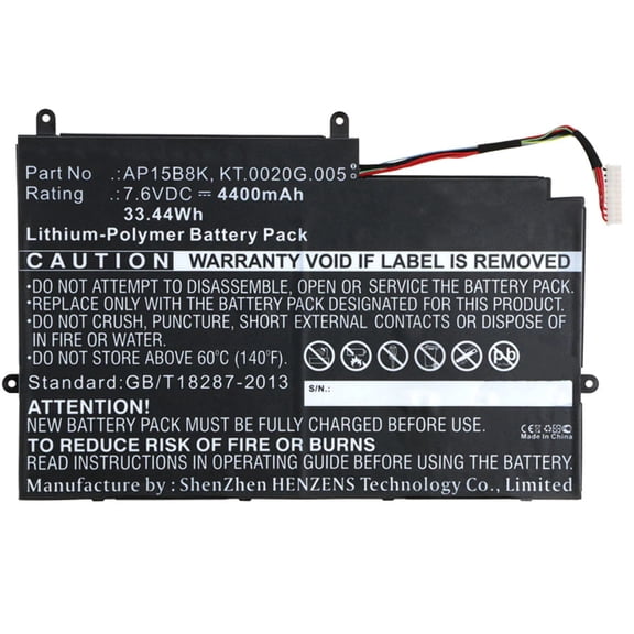 Batteries N Accessories BNA-WB-P4504 Laptop Battery - Li-Pol, 7.6V, 4400 mAh, Ultra High Capacity Battery - Replacement for Acer AP15B8K Battery