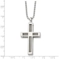 thumbnail image 5 of Chisel Stainless Steel Polished Cross Pendant on a Ball Chain Necklace - 24", 5 of 8