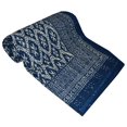 thumbnail image 4 of Indian Blue Ikat Print cotton kantha quilt Bedding throw sofa coverlet bedspread single size Handmade vintage blanket, 60 X 90 Inches, 4 of 5