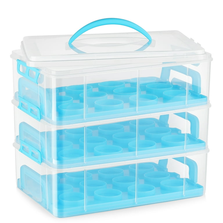 Plastic Storage Containers with Lids – 2-Pack 3L Cupcake Carrier –  Leakproof Cookie Storage Containers Airtight – BPA-Free Plastic Containers  with