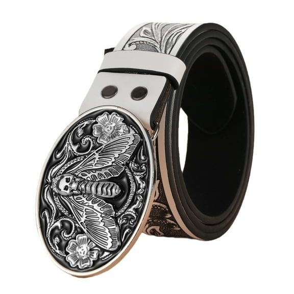 Engraved Flower Buckle Belt Cowboy Belts For Men Western With Big Buckle Jeans Belt Vintage Western Belt Leather Belt